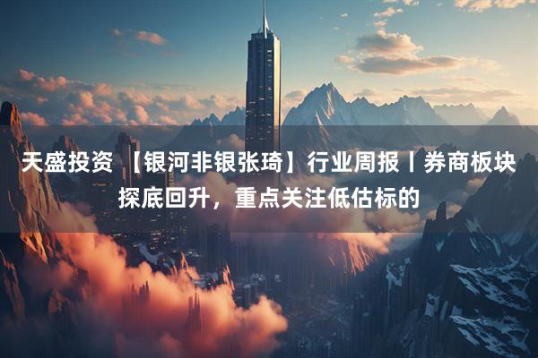 天盛投资 【银河非银张琦】行业周报丨券商板块探底回升，重点关注低估标的