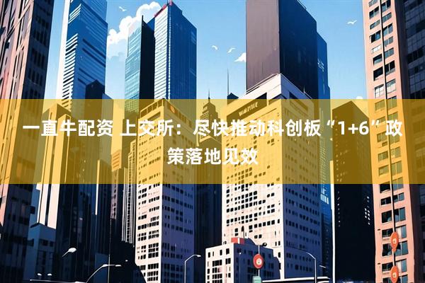 一直牛配资 上交所：尽快推动科创板“1+6”政策落地见效