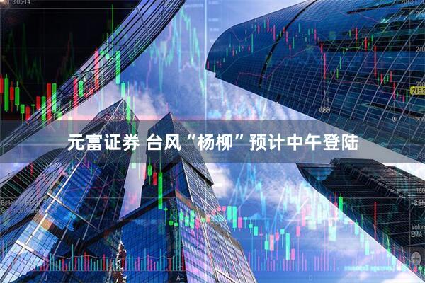 元富证券 台风“杨柳”预计中午登陆